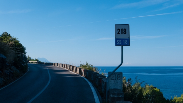 Campania: the coast road south of Sapri