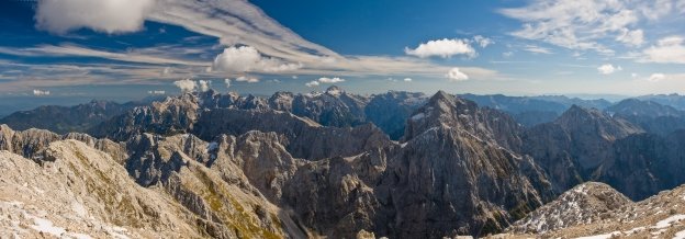 View of the Julian Alps from the Mangart (Slovenija)