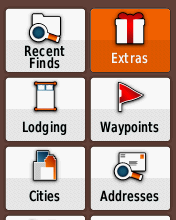 Garmin eTrex20 screenshot: Extras