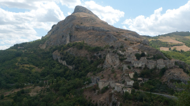 View of the village of Corvara (Gran Sasso national park)
