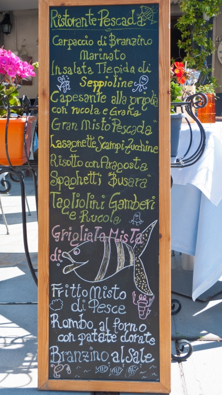Restaurant menu board - Grado (Veneto)