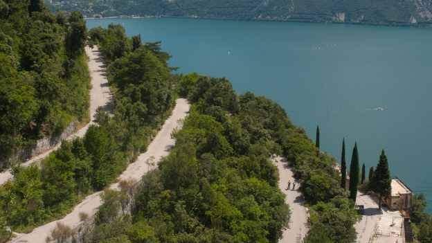 The Strada del Ponale with the Lago di Garda in the background