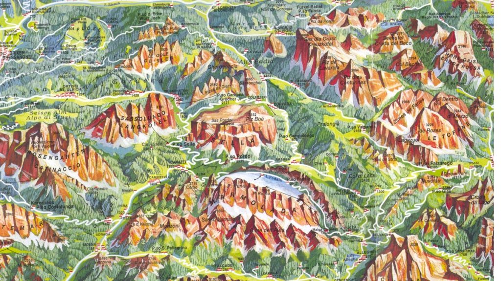 Sample of the Tabacco Dolomites panoramic map