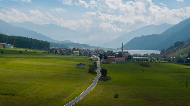 Via Claudia Augusta, looking down towards the Vinschgau (Val Venosta)