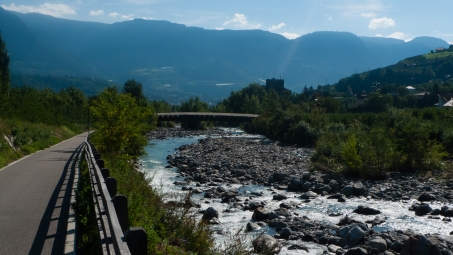 cycleway beside the Adige (Etsch) river near Meran (Merano)
