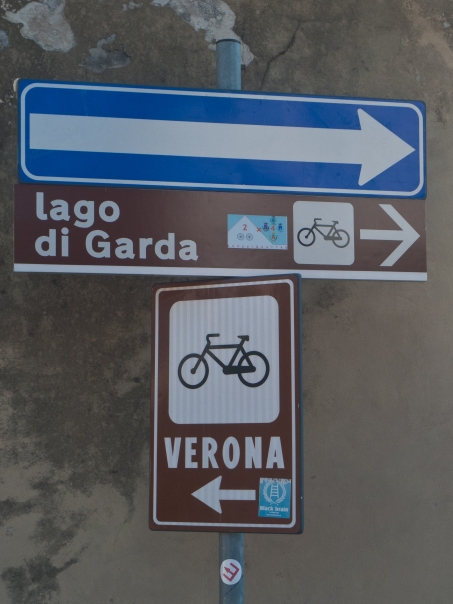 Signs on the Valle dell Adige Sole cycleway