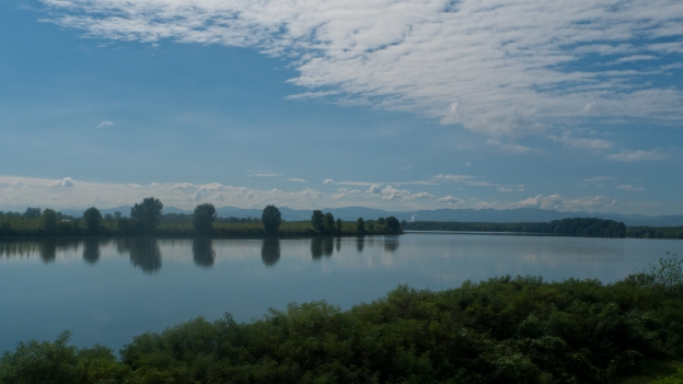 View of the river Po between Piacenza and Cremona