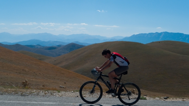 Cyclist - Gran Sasso national park (Abruzzo)
