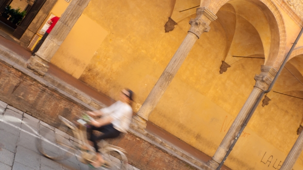 Cyclist in Bologna