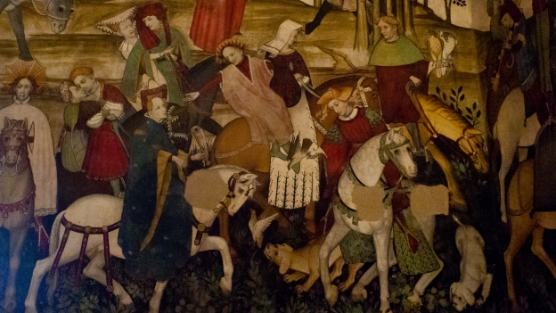 Castello della Manta: detail from the fontana della giovinezza fresco