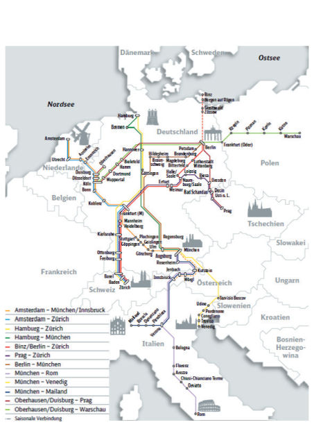 CityNightLine network map