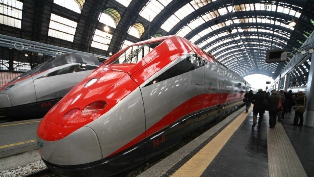 Frecciarossa high speed train in Milano Centrale station