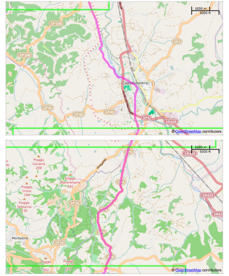 Sample of the mapping from the Via Francigena Bike website.
