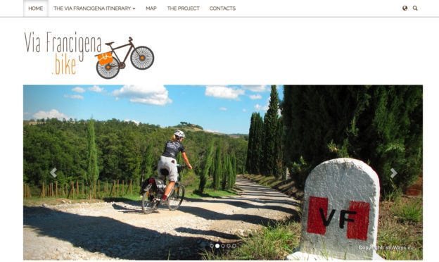 Screenshot from the viafrancigena.bike website