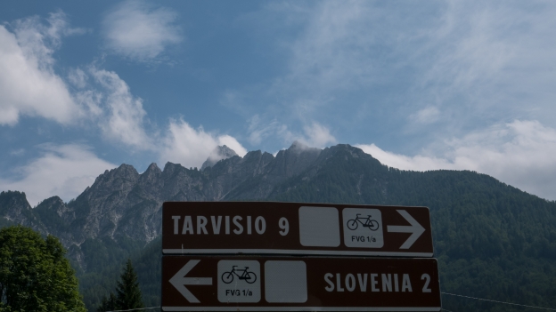 FVG1A cycleway near the border with Slovenija