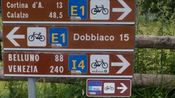 München-Venezia cycle route: the Via Alemagna to the Lago di Santa Croce