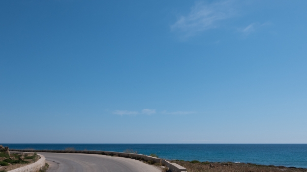 Coastal road between Portopalo di Capo Passero and Marzamemi