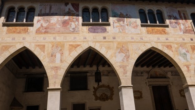 Frescoes on the facade of the Duomo di Conegliano