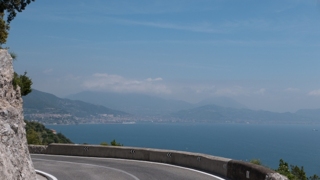 Coast road between Amalfi and Salerno - Salerno is in the distance