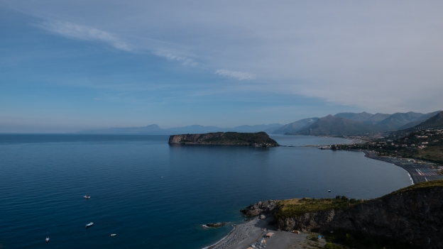 Calabria coast Calabria coast: on the road to San Nicolà Arcella, looking back towards Praia a Mare and the Isola di Dino