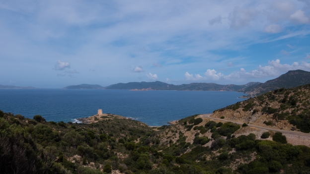 Torre di Piscinni seen from the SP71 coast road