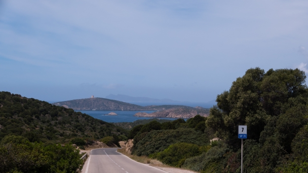 SP71 coast road looking back towards the Capo Malfatano