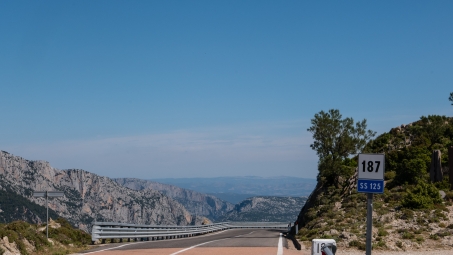 The SS125 heading for Dorgali