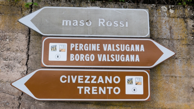 Signs on the Via Claudia in the Trentino