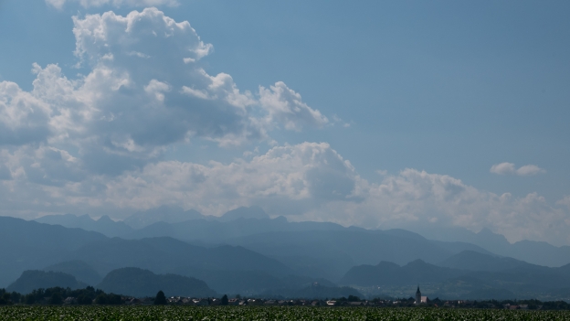 View of the mountains near Radovljica