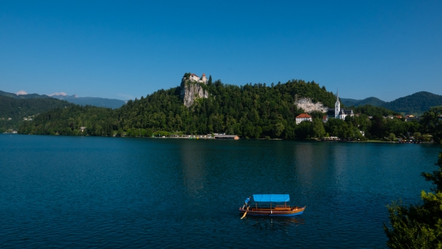 Pletna boat on Lake Bled (Bledjsko jezero)