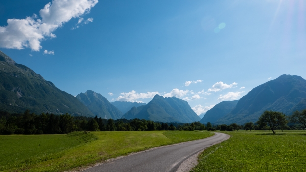 The road to Bovec near Čezsoča