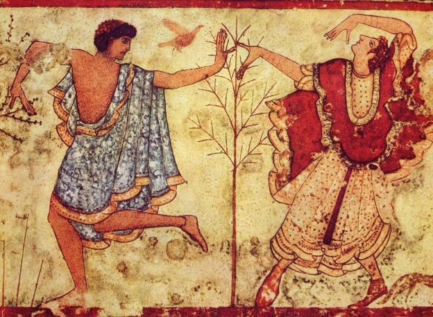 Etruscan frescoes from the Tomba del Triclinio