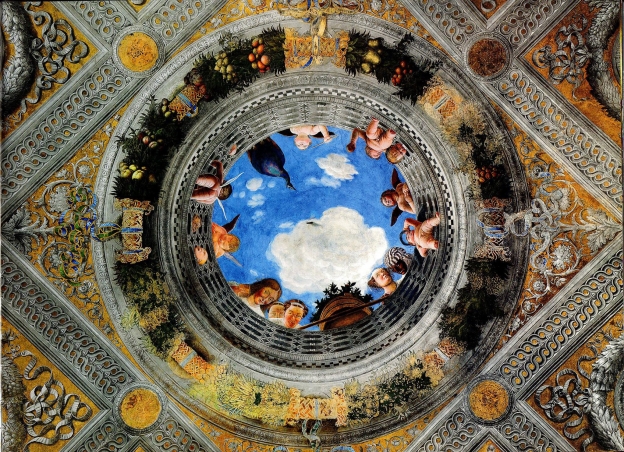 Part of the ceiling of the Camera Picta (Camera degli Sposi)