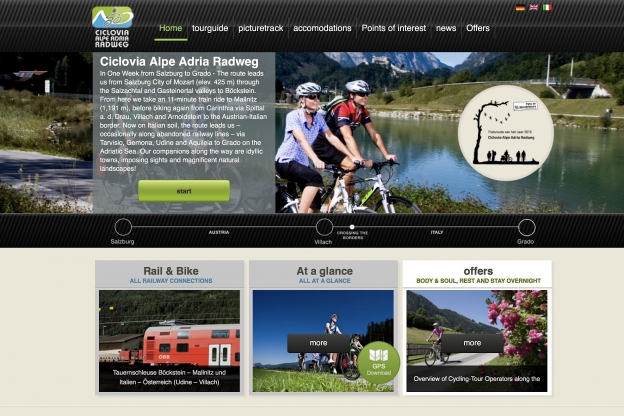 alpe-adria-radweg.com home page