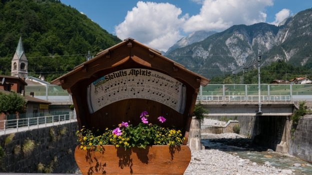 Display on the bridge at Pontebba
